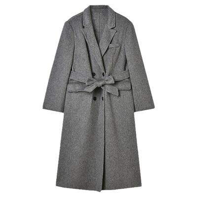 含绵羊毛双面尼毛呢大衣