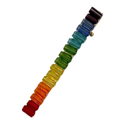 FUNCOCO质感水晶彩虹一字发夹