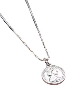 女王头像吊牌项链925纯银简约冷淡风新款轻奢小众高级设计锁骨链