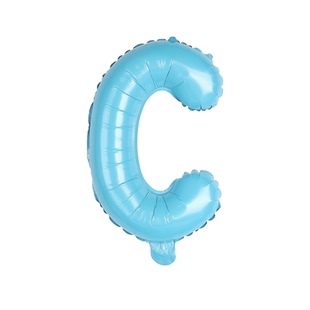 16寸珠光蓝数字铝箔气球0-9字母A-Z生日装饰派对装饰布场气球