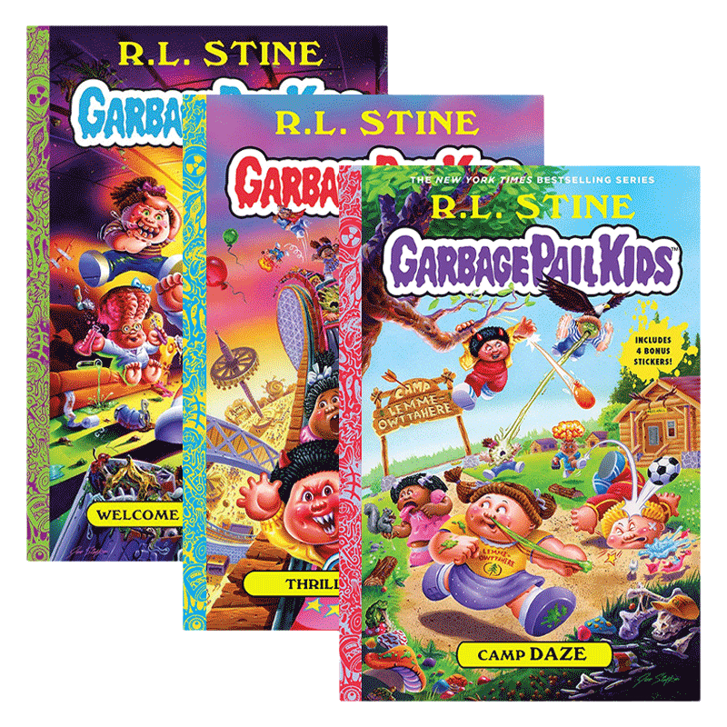 英文原版 Garbage Pail Kids 垃圾桶小子系列1-3册 欢迎来到史摩维尔 惊险和寒战 屠杀营 精装 英文版 进口英语原版书籍