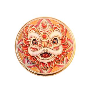 中国风国潮故宫文创佛山醒狮指尖陀螺可旋转金属冰箱贴解压礼品