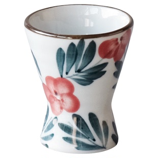 西田木雨 高脚小酒杯 一口杯20ml白酒杯家用个性酒盅陶瓷烈酒杯