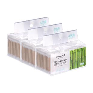 茶花一次性双头棉签800只*3件袋装吸水性强深度清洁掏耳朵专用