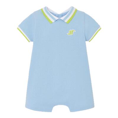 Jacadi亚卡迪男小童A类Polo领连体服夏款短袖连体衣包屁衣2043277