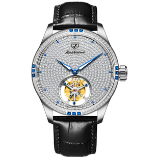 瑞士认证正品牌手表男士款机械表真陀飞轮皮带满天星防水夜光十大