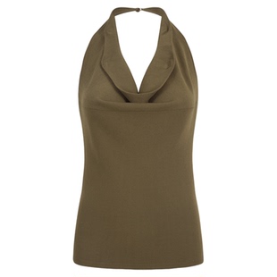 OTHERSTORE 天鹅颈 高级独特荡领挂脖背心女显瘦设计感修身小上衣