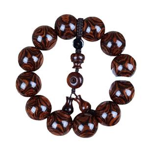 高货级感海南黄花梨海黄紫油梨老料全对眼满鬼脸2.0男士佛珠手串