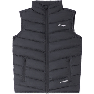 李宁羽绒马甲男款冬季新品回弹透气立领坎肩保暖鸭绒运动外套背心
