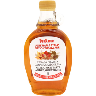 PURNATUR枫糖低卡低脂枫叶糖浆250ml*2 天然烘焙加拿大进口