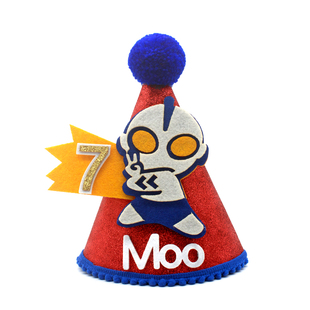 奥特曼生日蛋糕派对帽头饰定制男生儿童周岁布置男孩拍照宝宝帽子