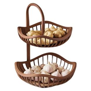 厨房葱姜蒜置物篮桌面蔬菜放置架子家用多功能客厅双层水果收纳架
