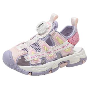 abckids女童包头凉鞋夏季洋气旋转扣10岁女孩沙滩鞋2026新款男童