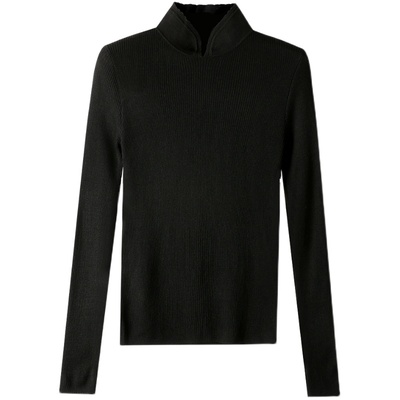 旗袍领修身风羊毛薄款针织上衣