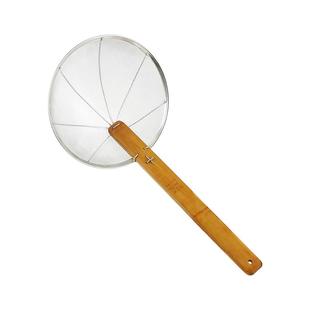 加固竹柄笊篱不锈钢捞面勺漏勺炸厘炸篱商用厨房沥水短柄漏勺捞篱