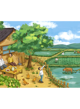 原也【我和我的故乡-芒种】 限量版画儿时旧梦客厅书房挂画带装裱