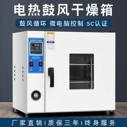 电热恒温鼓风干燥箱实验室小型烘箱食品烘干机工业中药材大灯烤箱