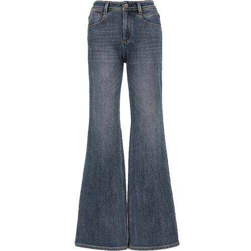 【ONLY奥莱】春季约克线剪裁设计做旧水洗显瘦喇叭裤长裤牛仔裤女