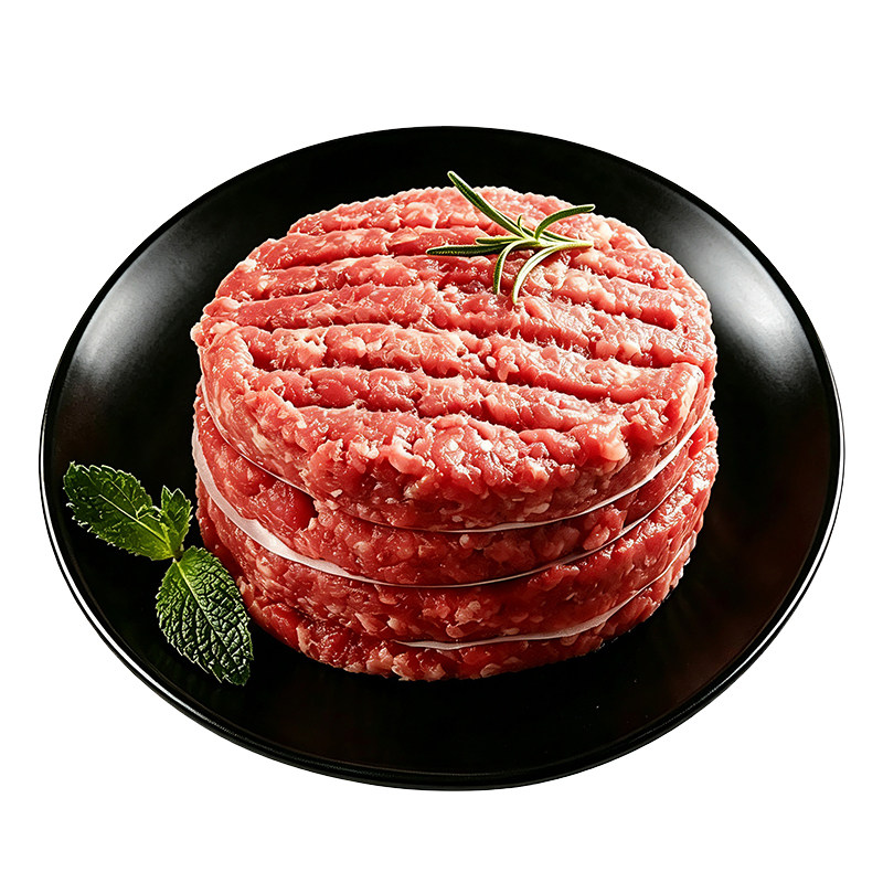 彩云牧歌新疆褐牛牛肉饼原味汉堡肉饼100g纯牛肉草饲生鲜儿童早餐