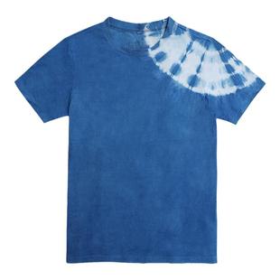 【不对称肩】豆登木瓦植物蓝染indigo全棉圆领扎染男士短袖T恤