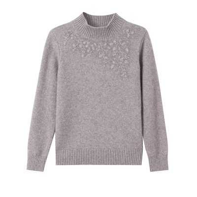 恒源祥2025半高领100%纯羊毛衫女