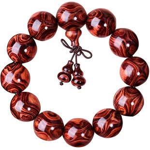 海南黄花梨男士手串2.0鬼脸对眼佛珠手链油梨老料佛珠男女款海黄