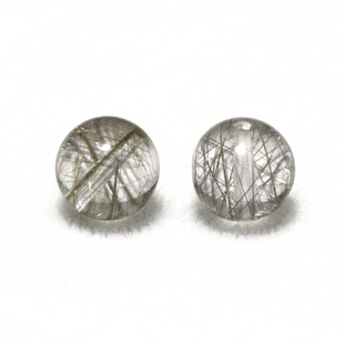 7A级天然银发晶散珠发晶钛晶单珠银发晶手链材料DIY手链配件包邮