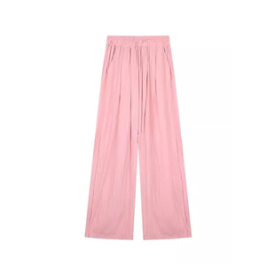 夏季薄款大码浅粉色山本裤子宽松bf慵懒风胖mm女款阔腿显瘦休闲裤