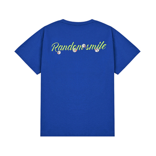 RAPPEYE骰子印花字母logo短袖男潮牌街头宽松休闲情侣克莱因蓝T恤