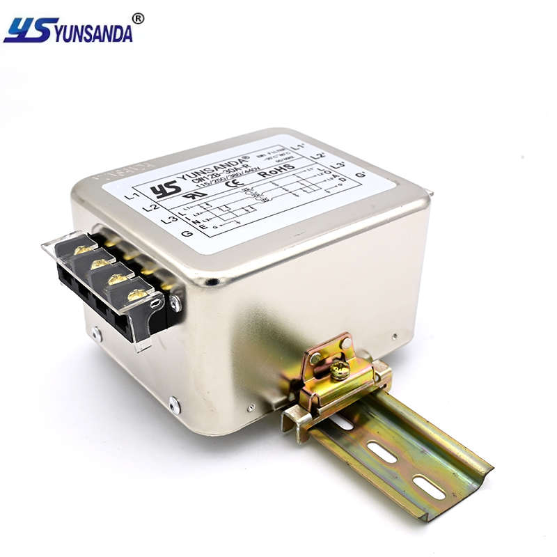 包邮YUNSANDA三相三线EMC端子台CW12B电源滤波器380v 40A 30A 10A