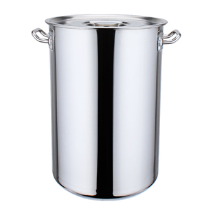 特厚商用不锈钢桶圆桶带盖汤桶加厚水桶米桶加高汤锅特大号卤桶