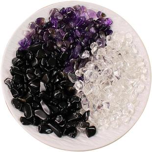 天然水晶净化消磁石手链白水晶消磁净化石容器摆件碎石水晶消磁碗