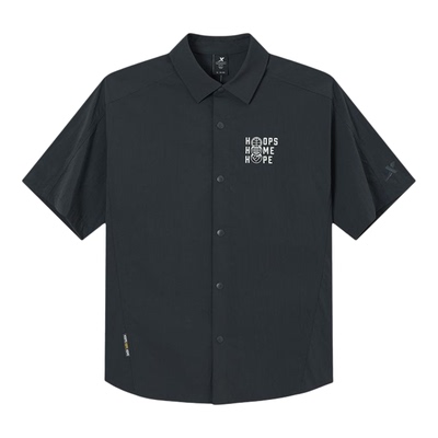 特步男士夏季工装短袖衬衫