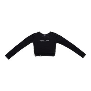 CBXLAB儿童街舞潮牌女童短款紧身爵士舞长袖欧美跳舞运动jazz上衣