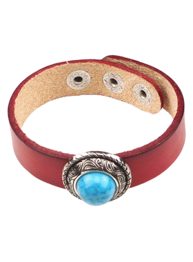 圆盘仿蓝松石树脂深红树膏皮手链