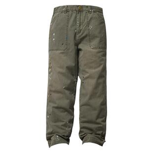 HY711 水洗做旧泼墨vintage直筒法工裤复古休闲宽松工装裤情侣