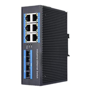 InHand映翰通工业级以太网交换机光电一体化二层6口7口8口百兆非网管型ISE2008D防雷抗扰宽压宽温导轨式安装