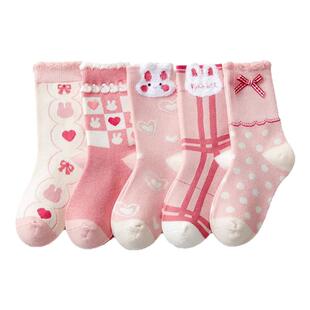 儿童袜子女童秋冬季女宝宝中筒无骨袜女孩冬款亲肤保暖高筒大童袜