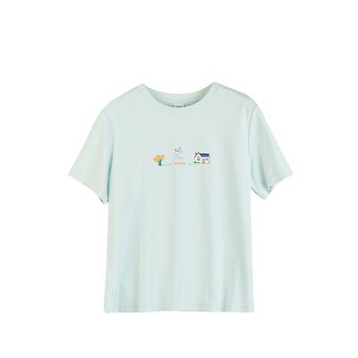 贴心女士基础印花短袖