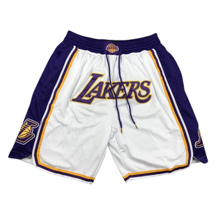 魔术热火美式复古刺绣短裤篮球训练不过膝宽松速干透气湖人五分裤