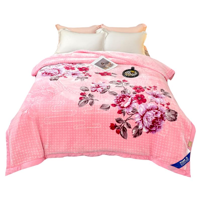 婚庆毛毯2024新款双层加厚拉舍尔