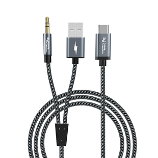 适用苹果15车载AUX音频线二合一充电听歌typec转3.5mm车用usb安卓手机华为mate60proP5040音响音箱连接数据线