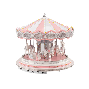 美国Mr.Christmas旋转木马音乐盒八音盒女友老婆生日情人节礼物