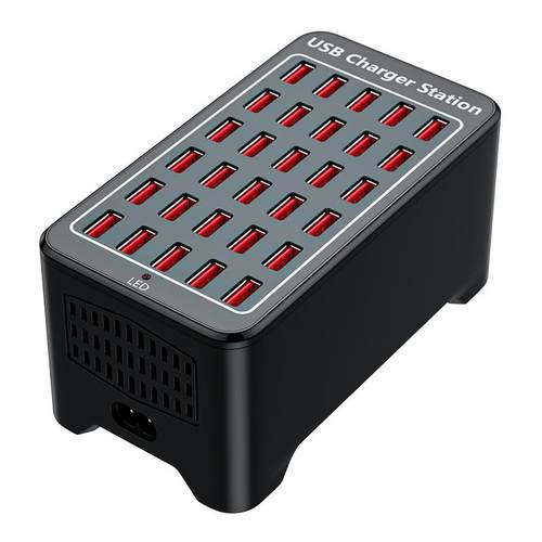 usb插头多口快速充电器30孔大功率手机快充5V2.4A充电头 适用小米华为苹果iPhone14手机ipad蓝牙耳机台灯通用