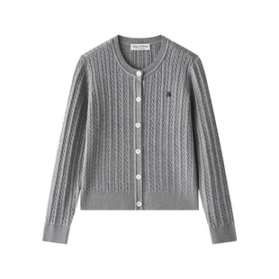 Marc O'Polo/MOP2025秋新品绵羊毛女士针织开衫长袖毛织套头衫