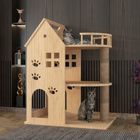 The household solid wood cat climbing frame has two layers of cat beds that do not take up space. The cat climbing frame and cat beds are suitable for all four seasons thumbnail 2