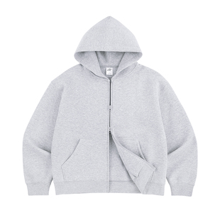 IDLT 高品质空气层 短宽版型宽松拉链帽衫BOXY连帽卫衣简约休闲潮