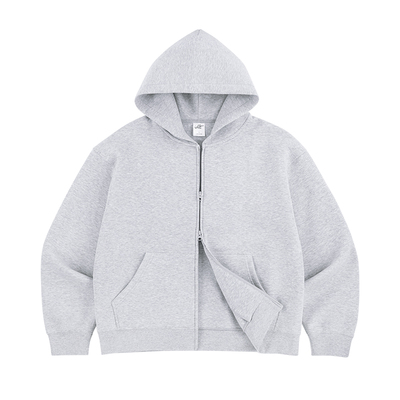 IDLT 高品质空气层 短宽版型宽松拉链帽衫BOXY连帽卫衣简约休闲潮