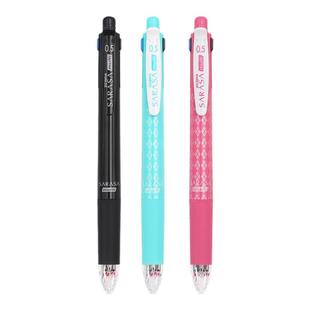 日本zebra斑马J4SA11多功能四色笔+自动铅笔0.5mm学生做笔记手帐多色中性笔三色五合一水笔红蓝黑官方旗舰店