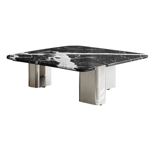 格里森茶几意式轻奢客厅家用大理石宝格丽方形茶桌高端大气大户型